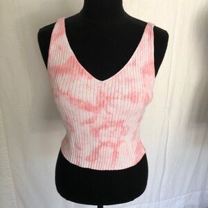 RVCA captures  Pink and white Tie dye knit tank top size S